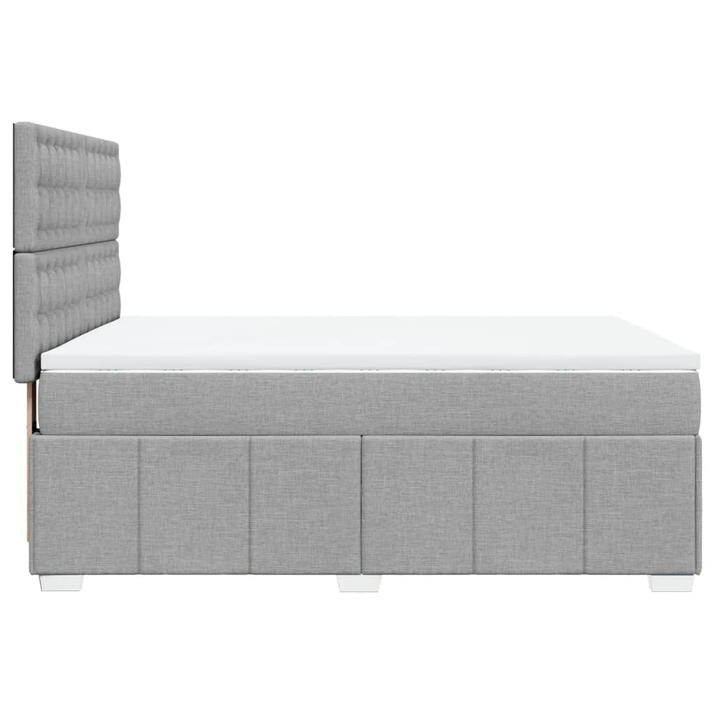 Boxspringbett mit Matratze Hellgrau 140x190 cm Stoff