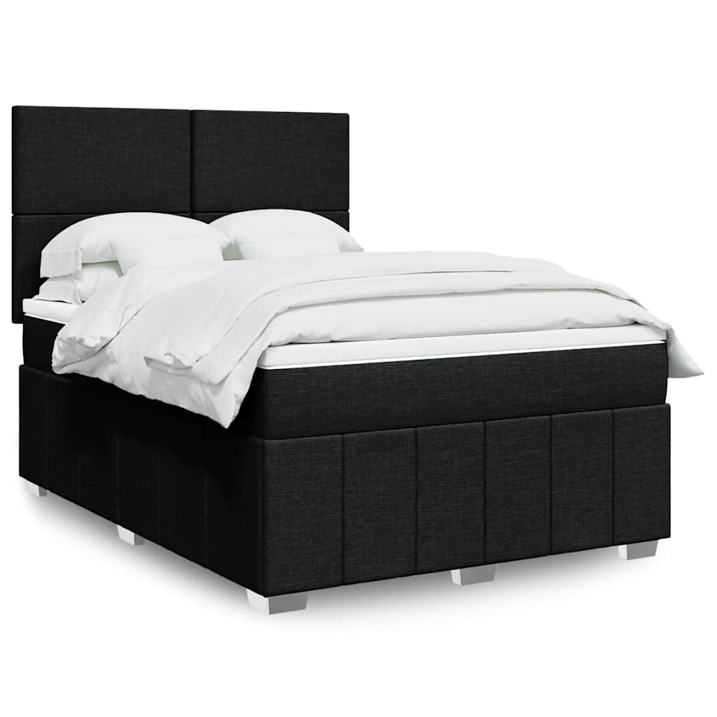 Boxspringbett mit Matratze Schwarz 140x200 cm Stoff