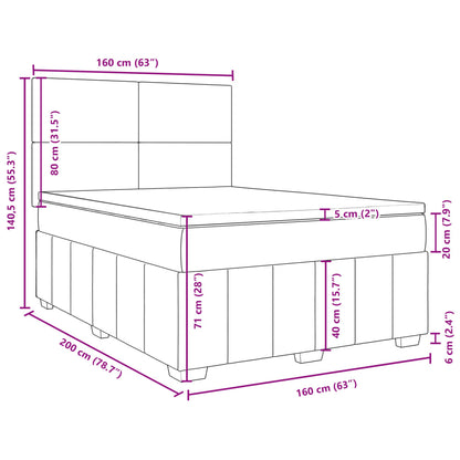 Boxspringbett mit Matratze Dunkelgrau 160x200 cm Stoff