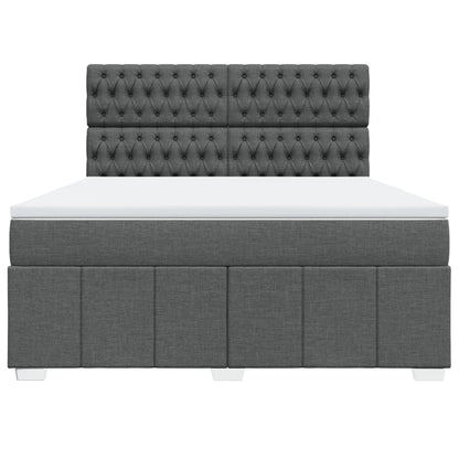 Boxspringbett mit Matratze Dunkelgrau 180x200 cm Stoff
