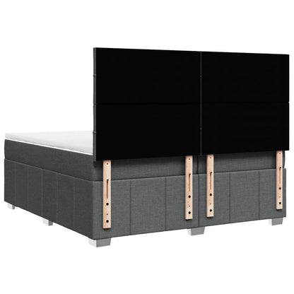 Boxspringbett mit Matratze Dunkelgrau 200x200 cm Stoff