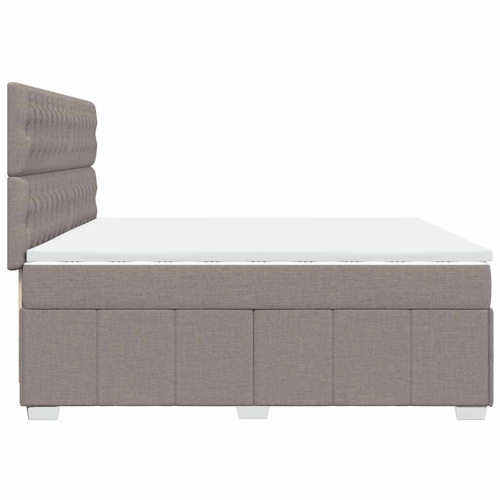 Boxspringbett mit Matratze Taupe 200x200 cm Stoff