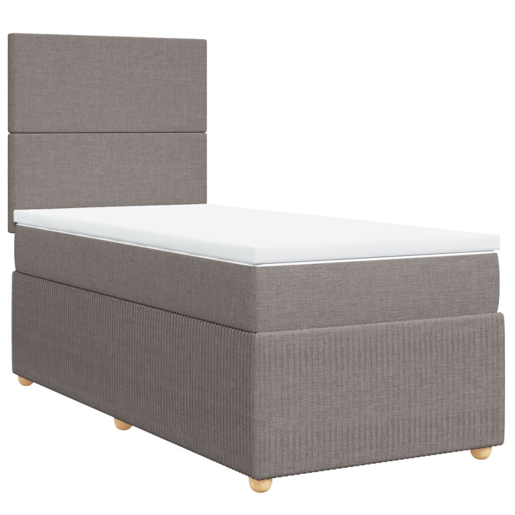 Boxspringbett mit Matratze Taupe 80x200 cm Stoff