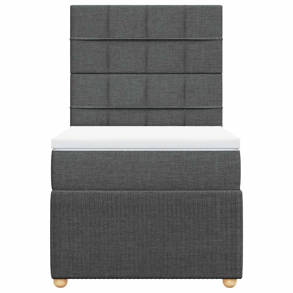 Boxspringbett mit Matratze Dunkelgrau 80x200 cm Stoff