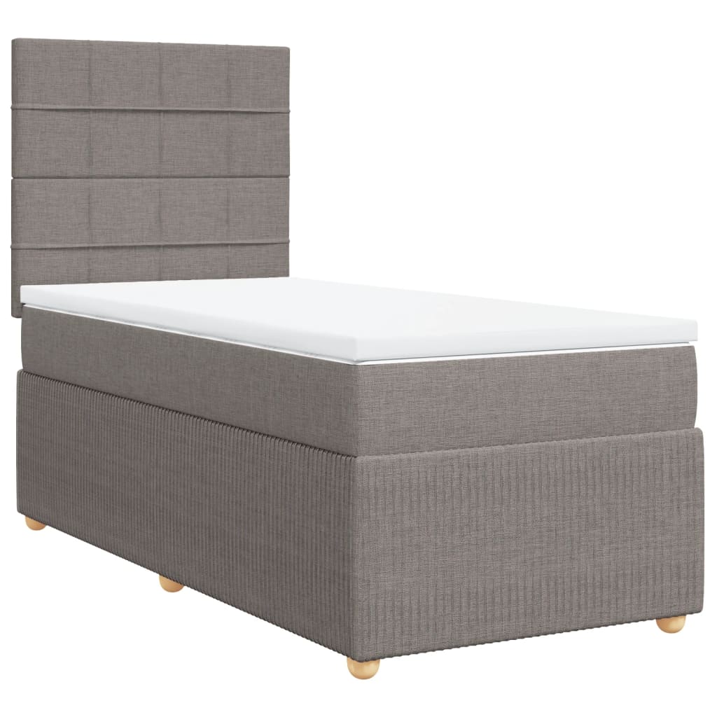 Boxspringbett mit Matratze Taupe 80x200 cm Stoff