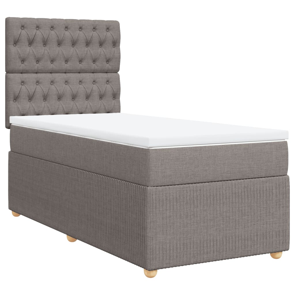 Boxspringbett mit Matratze Taupe 80x200 cm Stoff