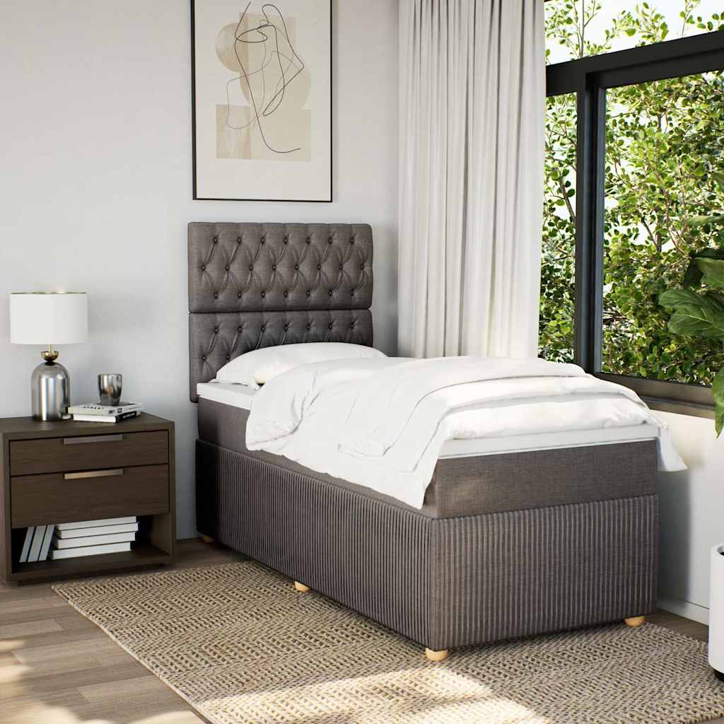 Boxspringbett mit Matratze Taupe 80x200 cm Stoff