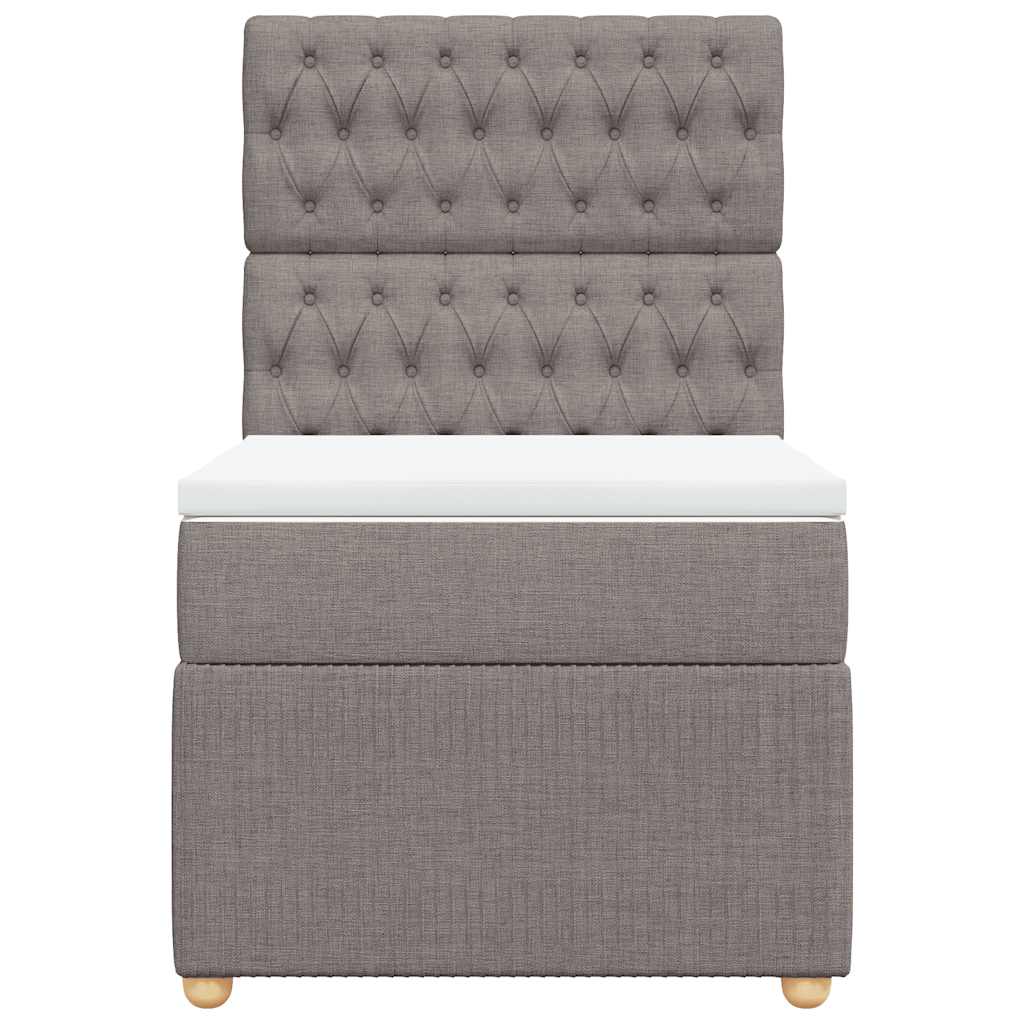 Boxspringbett mit Matratze Taupe 80x200 cm Stoff