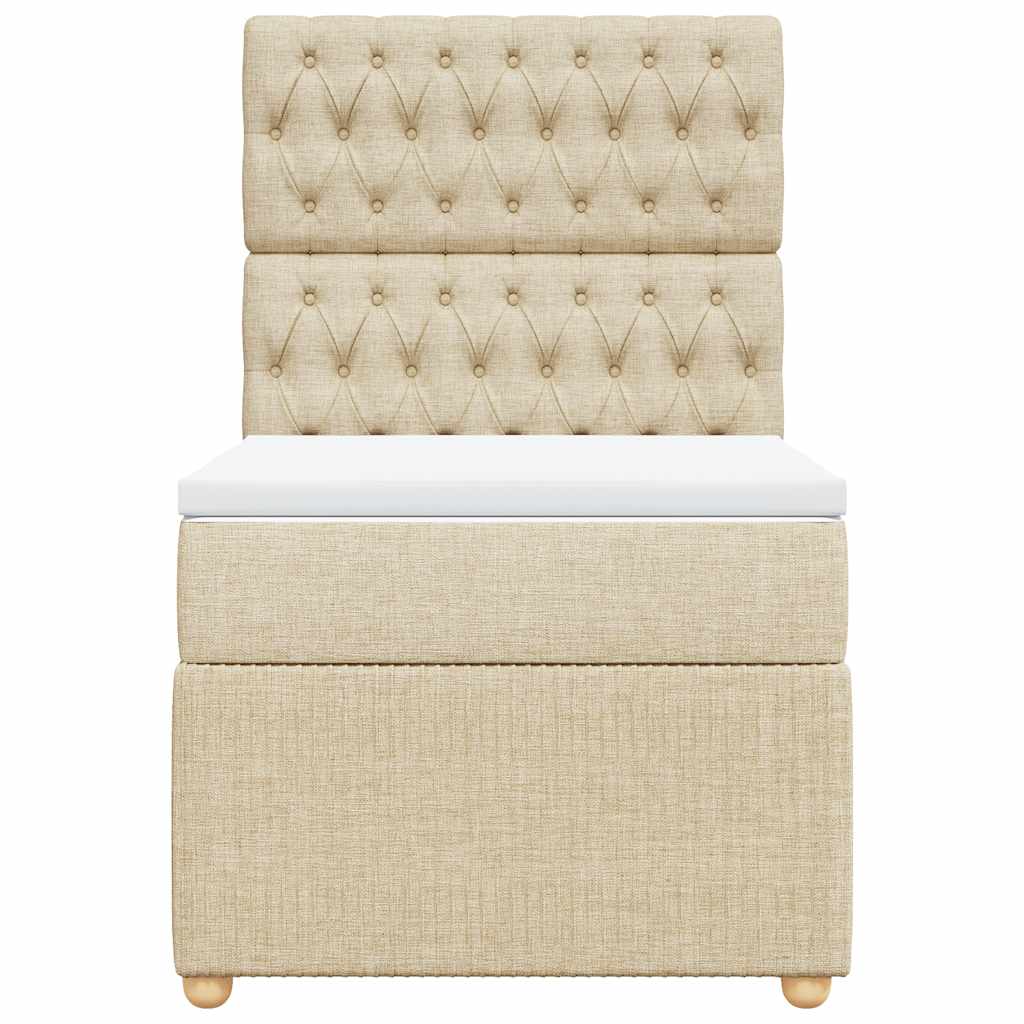 Boxspringbett mit Matratze Creme 80x200 cm Stoff