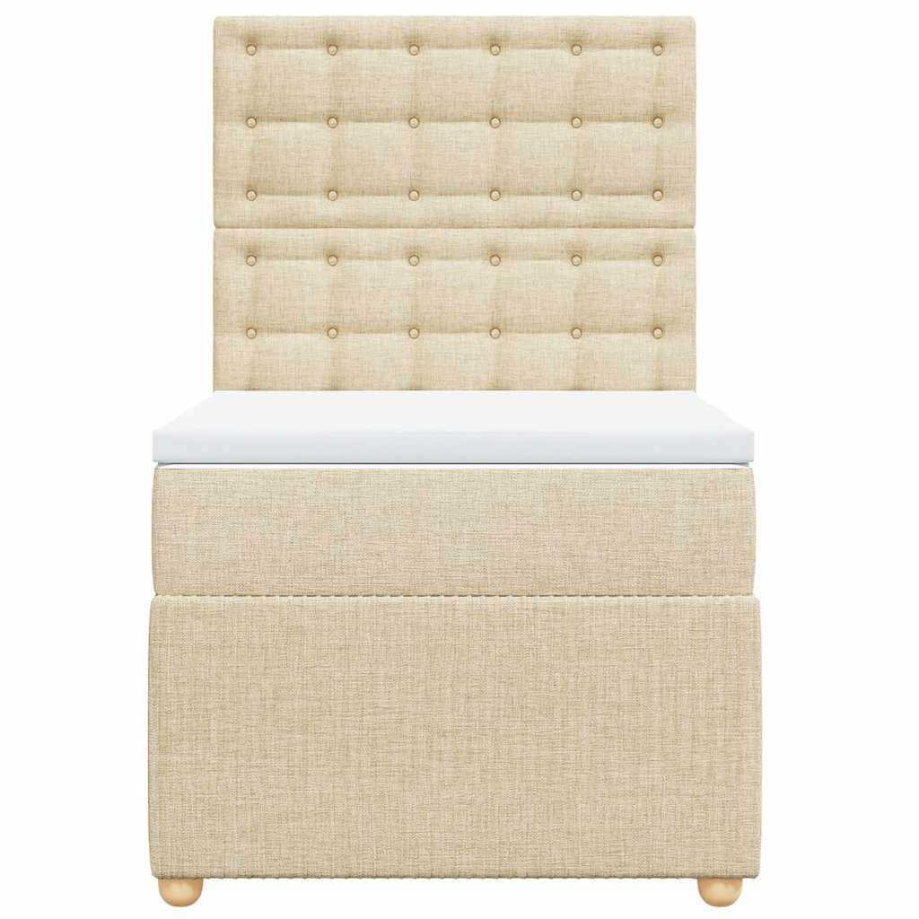 Boxspringbett mit Matratze Creme 80x200 cm Stoff