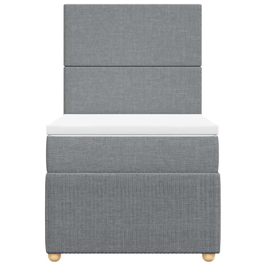 Boxspringbett mit Matratze Hellgrau 90x190 cm Stoff