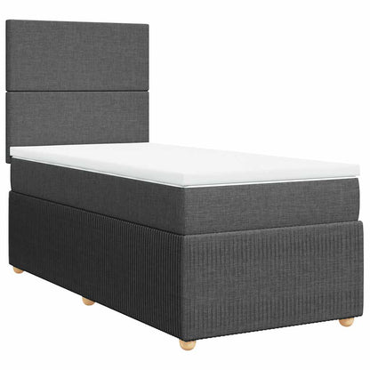 Boxspringbett mit Matratze Dunkelgrau 90x190 cm Stoff