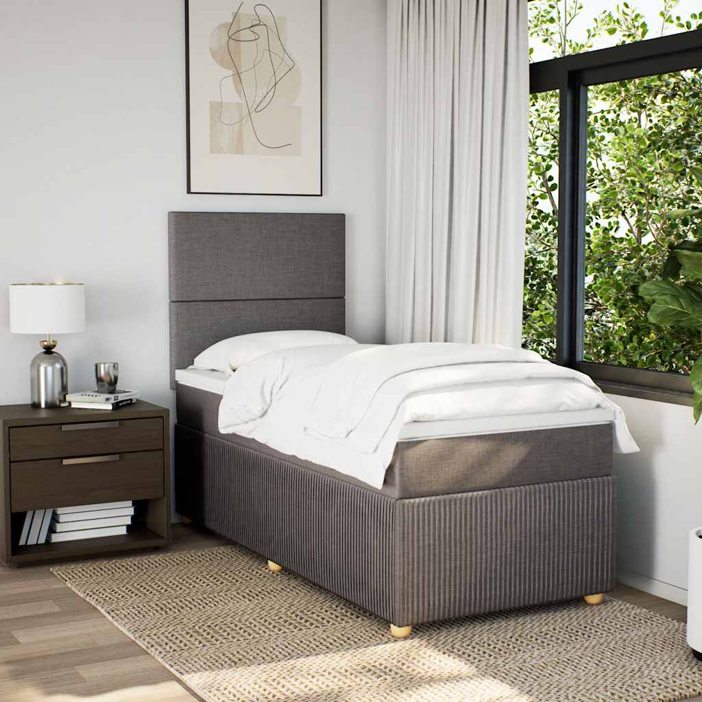 Boxspringbett mit Matratze Taupe 90x190 cm Stoff