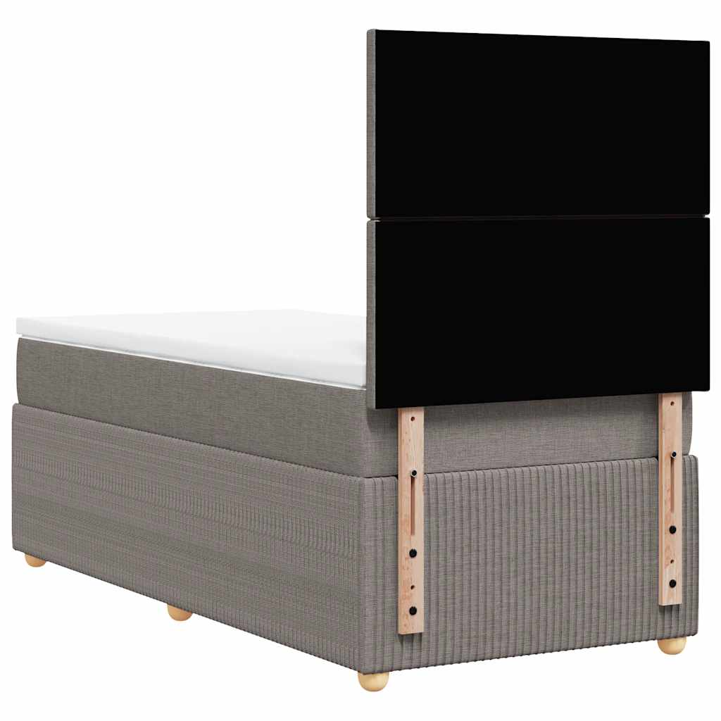 Boxspringbett mit Matratze Taupe 90x190 cm Stoff
