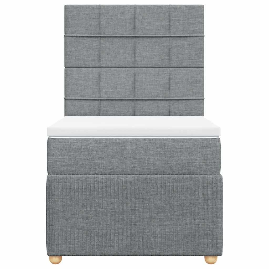 Boxspringbett mit Matratze Hellgrau 90x190 cm Stoff