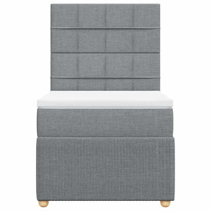 Boxspringbett mit Matratze Hellgrau 90x190 cm Stoff