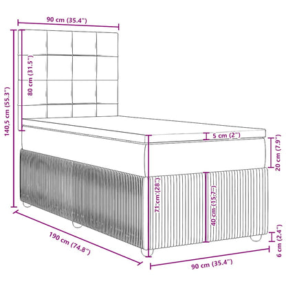 Boxspringbett mit Matratze Schwarz 90x190 cm Stoff
