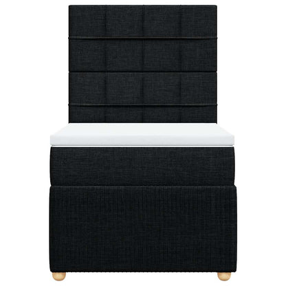 Boxspringbett mit Matratze Schwarz 90x190 cm Stoff