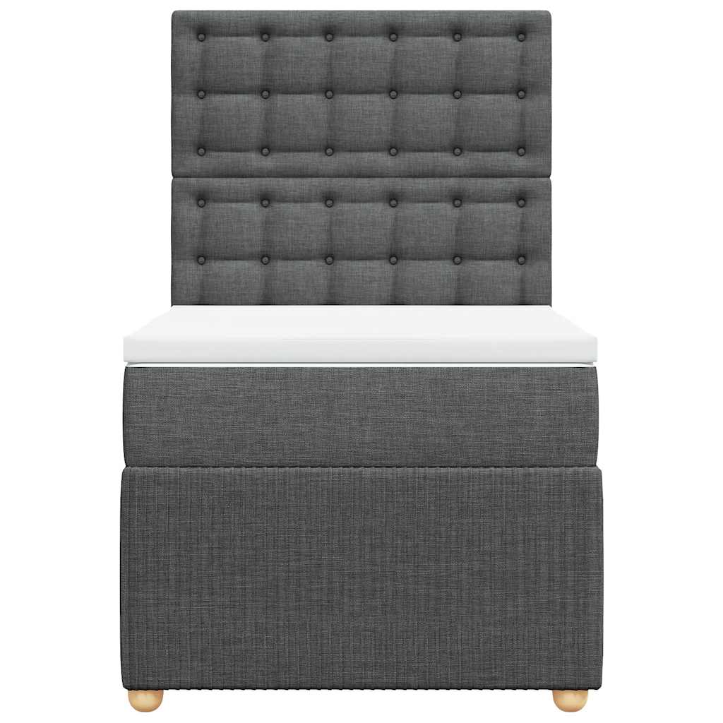 Boxspringbett mit Matratze Dunkelgrau 90x190 cm Stoff