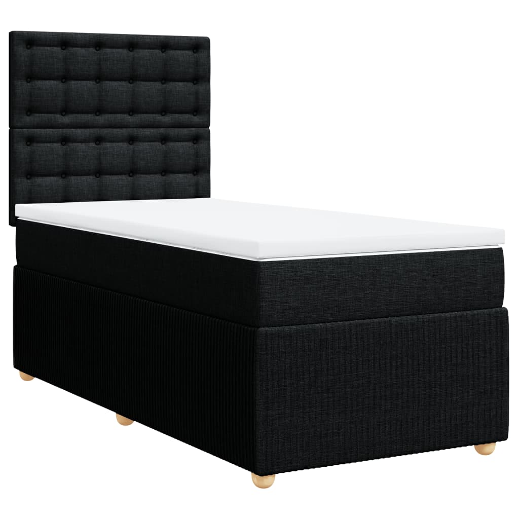 Boxspringbett mit Matratze Schwarz 90x190 cm Stoff