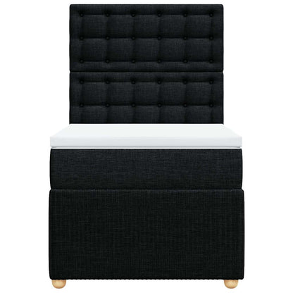 Boxspringbett mit Matratze Schwarz 90x190 cm Stoff
