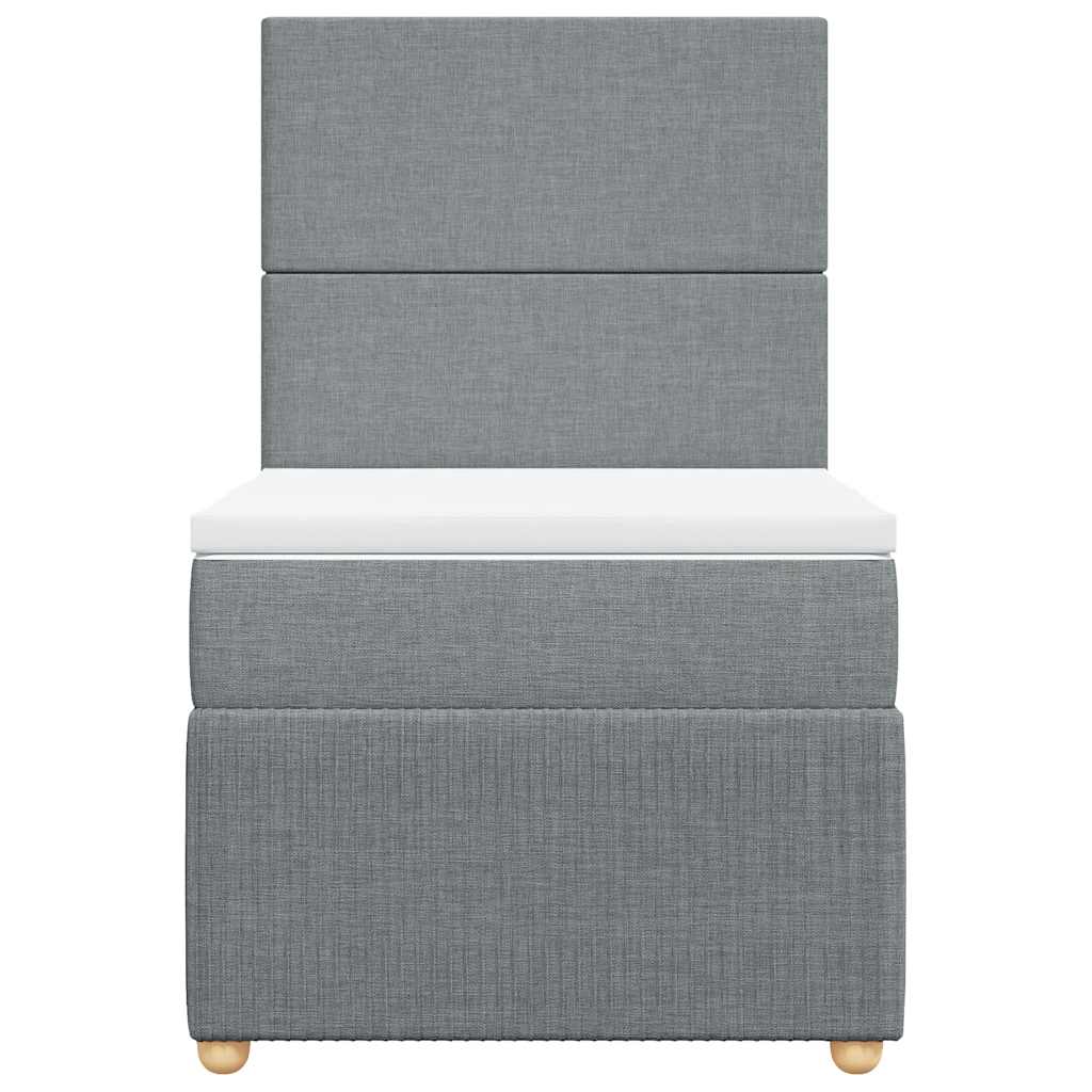 Boxspringbett mit Matratze Hellgrau 90x200 cm Stoff