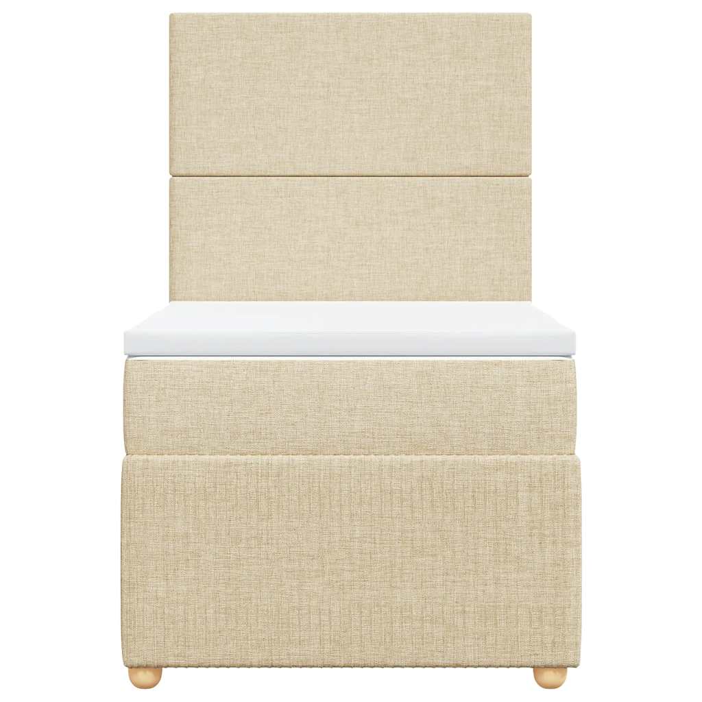 Boxspringbett mit Matratze Creme 90x200 cm Stoff