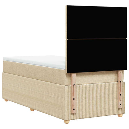 Boxspringbett mit Matratze Creme 90x200 cm Stoff