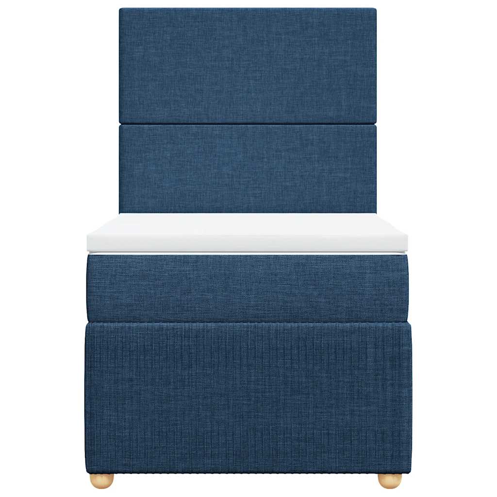 Boxspringbett mit Matratze Blau 90x200 cm Stoff