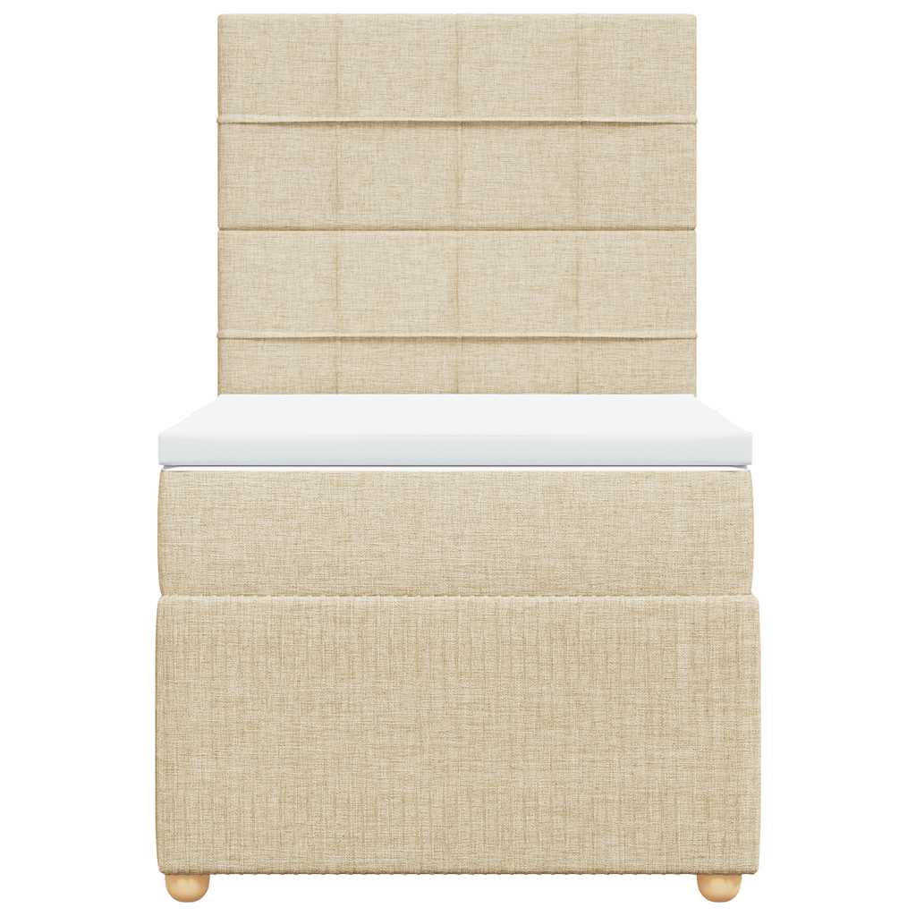 Boxspringbett mit Matratze Creme 90x200 cm Stoff