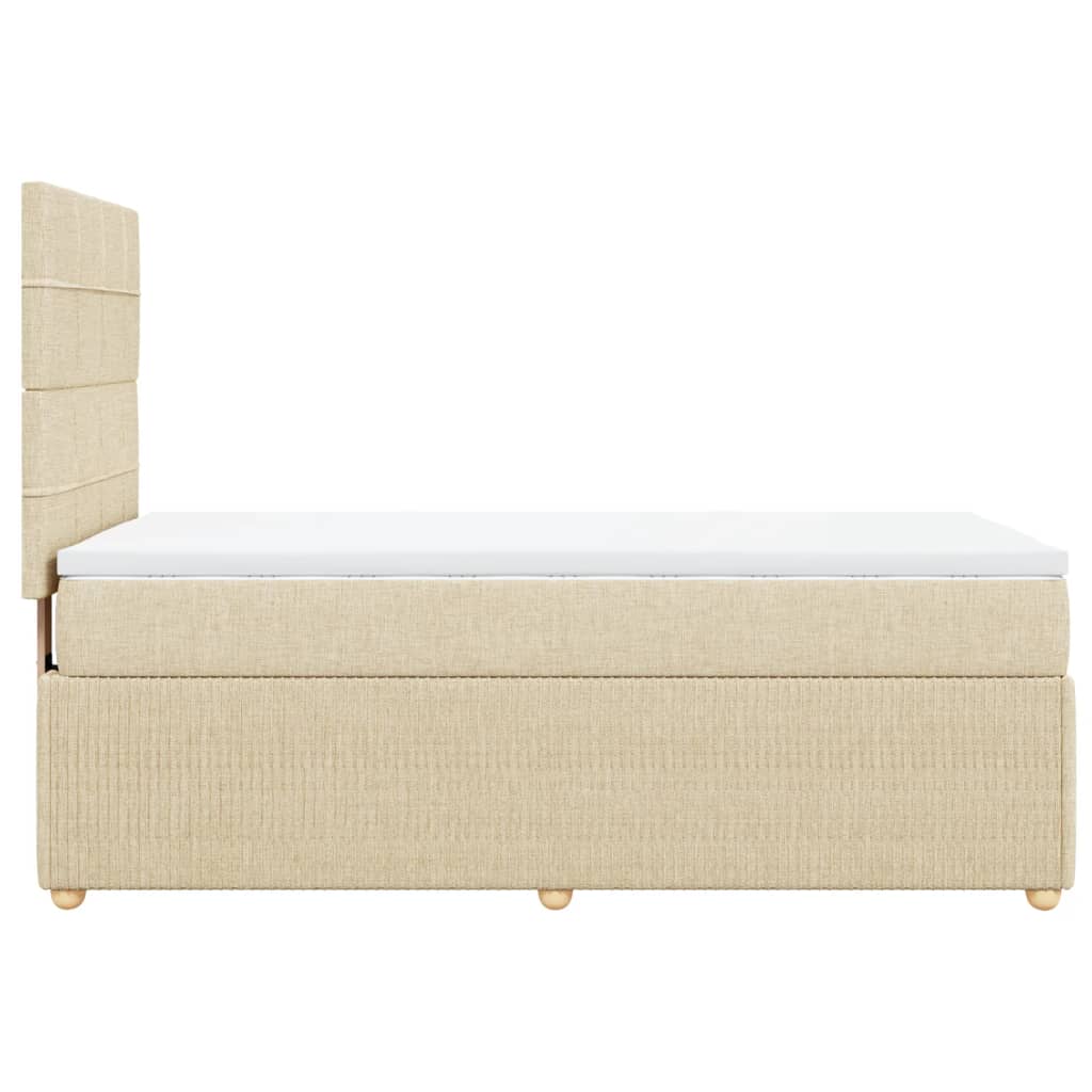 Boxspringbett mit Matratze Creme 90x200 cm Stoff