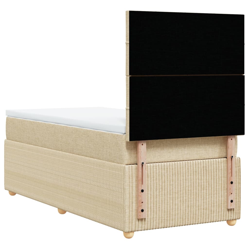 Boxspringbett mit Matratze Creme 90x200 cm Stoff