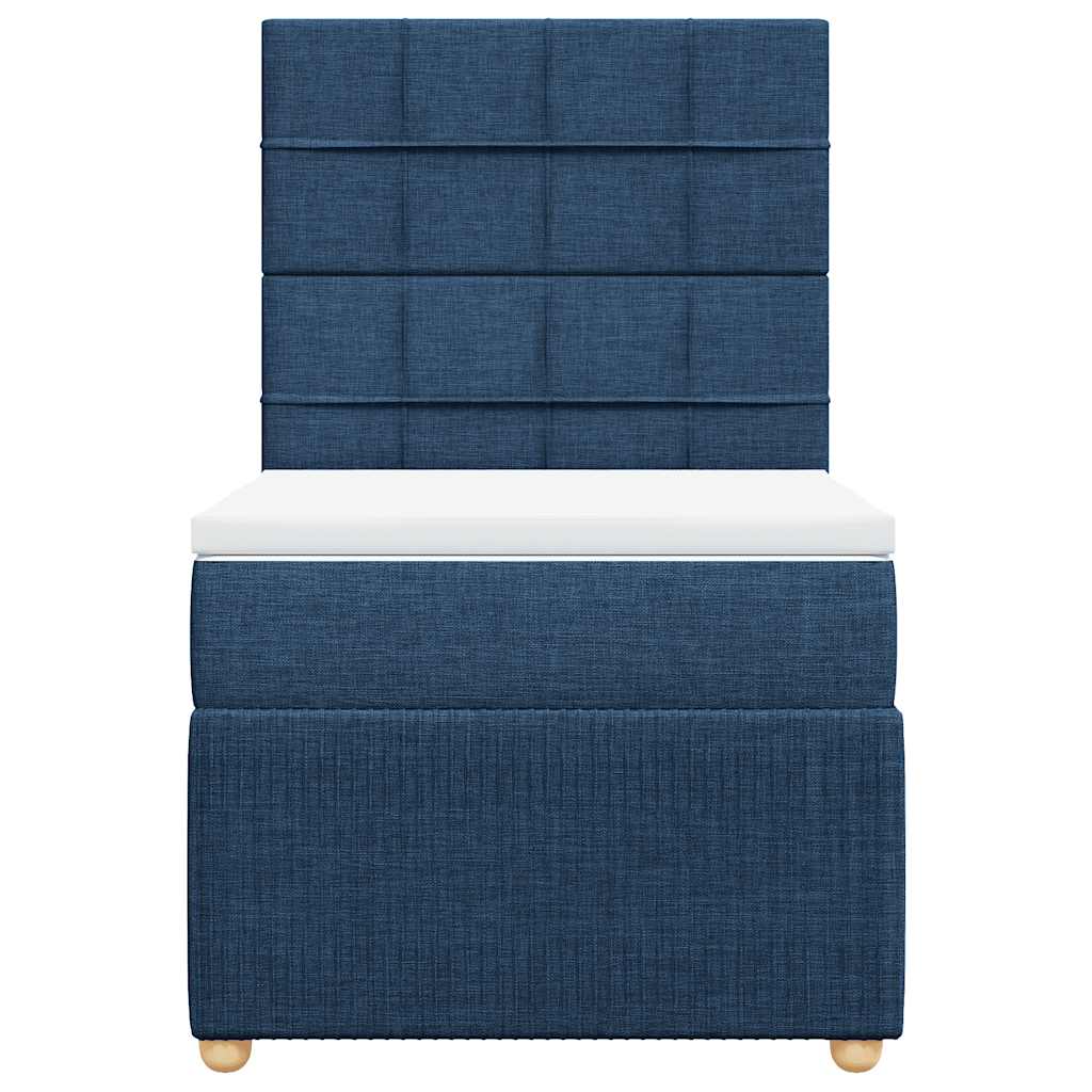 Boxspringbett mit Matratze Blau 90x200 cm Stoff