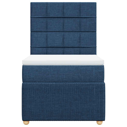 Boxspringbett mit Matratze Blau 90x200 cm Stoff