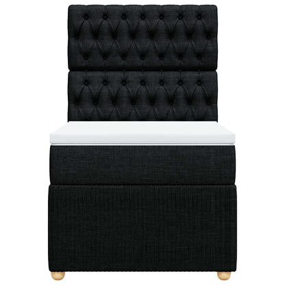 Boxspringbett mit Matratze Schwarz 90x200 cm Stoff