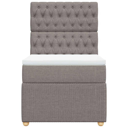 Boxspringbett mit Matratze Taupe 90x200 cm Stoff