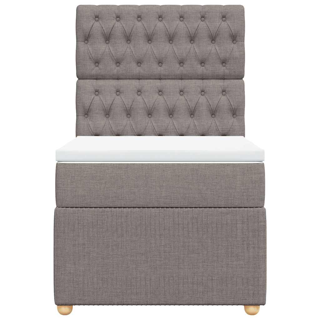 Boxspringbett mit Matratze Taupe 90x200 cm Stoff
