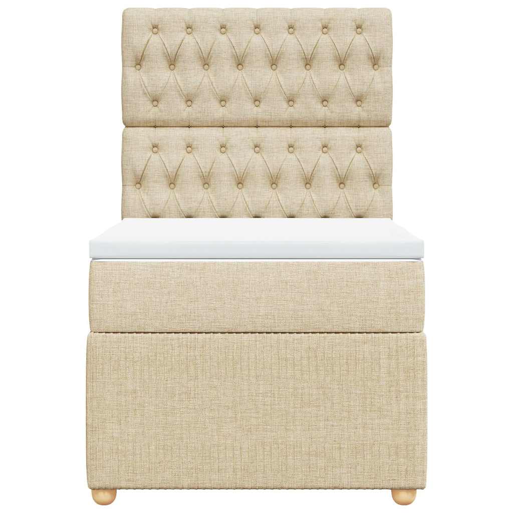 Boxspringbett mit Matratze Creme 90x200 cm Stoff