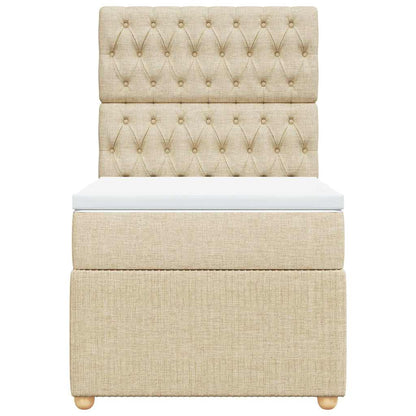 Boxspringbett mit Matratze Creme 90x200 cm Stoff