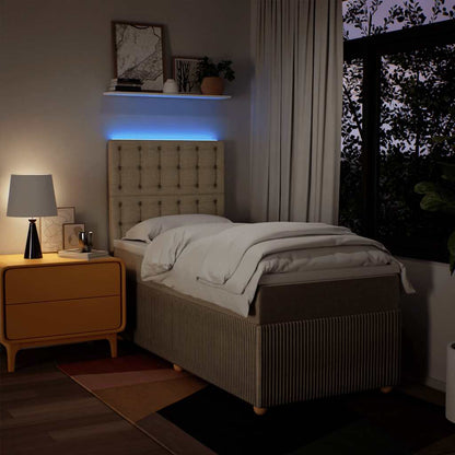 Boxspringbett mit Matratze Creme 90x200 cm Stoff