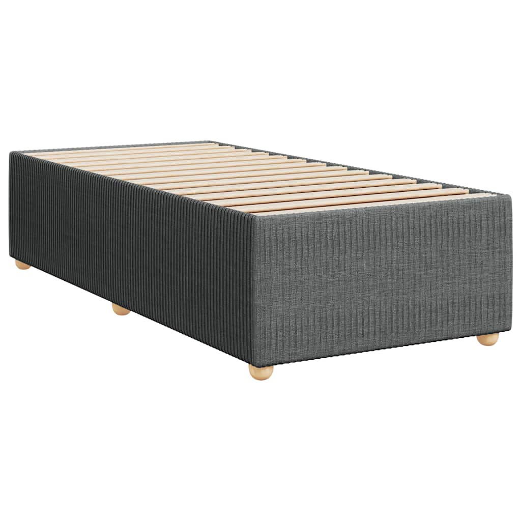 Lit sommier tapissier avec matelas tissu gris foncé 100x200 cm