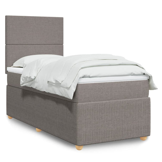 Boxspringbett mit Matratze Taupe 100x200 cm Stoff