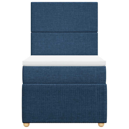 Boxspringbett mit Matratze Blau 100x200 cm Stoff