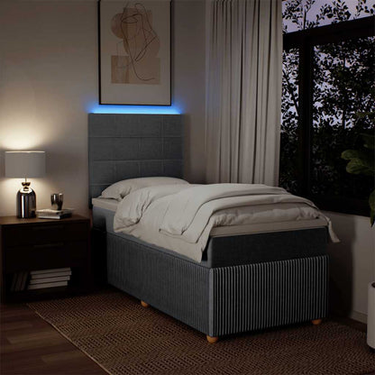 Boxspringbett mit Matratze Hellgrau 100x200 cm Stoff