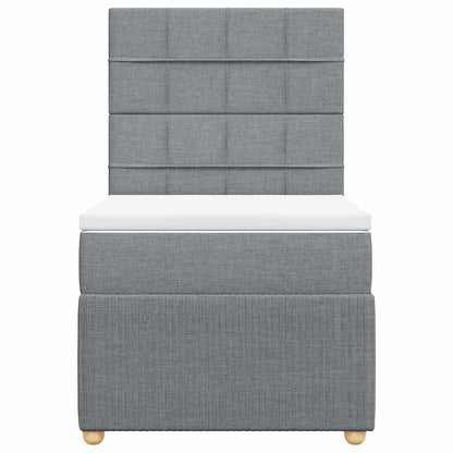 Boxspringbett mit Matratze Hellgrau 100x200 cm Stoff