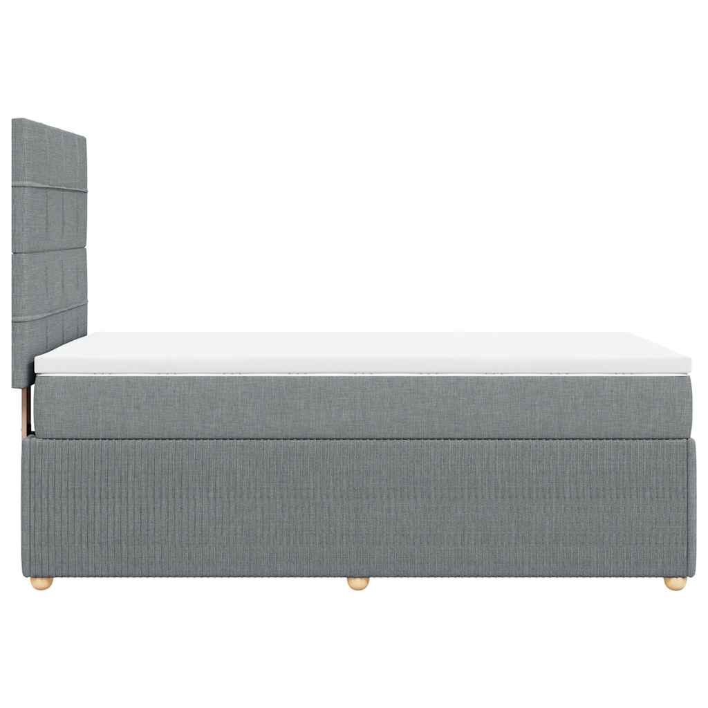Boxspringbett mit Matratze Hellgrau 100x200 cm Stoff