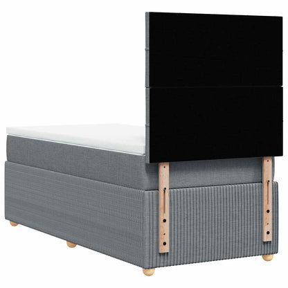 Boxspringbett mit Matratze Hellgrau 100x200 cm Stoff