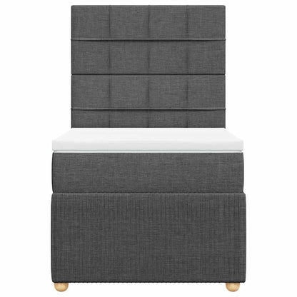 Boxspringbett mit Matratze Dunkelgrau 100x200 cm Stoff