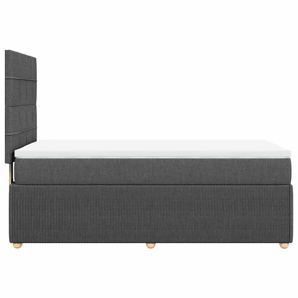 Boxspringbett mit Matratze Dunkelgrau 100x200 cm Stoff