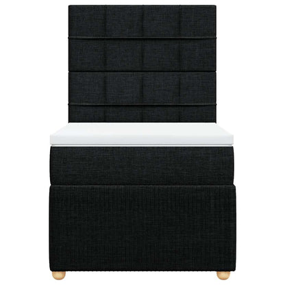 Boxspringbett mit Matratze Schwarz 100x200 cm Stoff